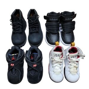 4pc Lot Jordan/ Timberland/ Adidas Toddler Sneakers Size 6c